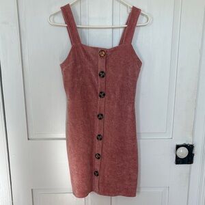 Derek Heart Blush Corduroy Mini Dress